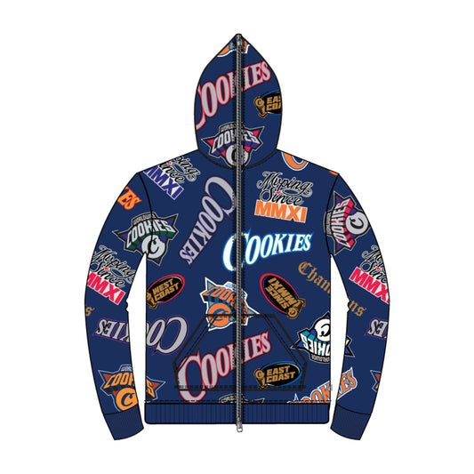 Cookies Full Clip All Over Print Full Zip Hoodie