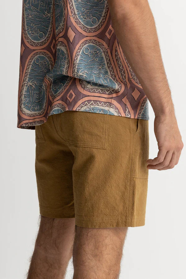 Rhythm Worn Path Textured Linen Short