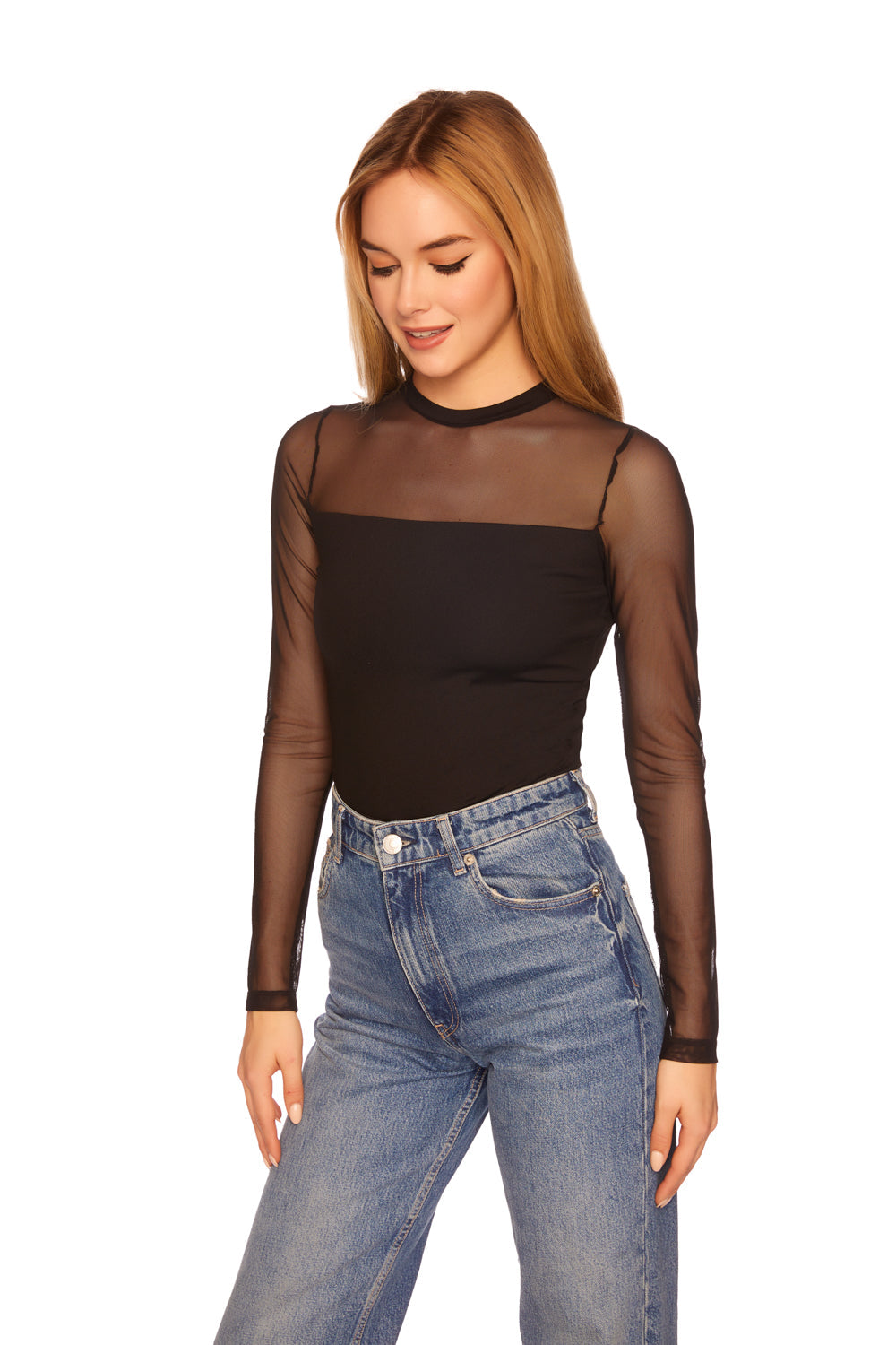 Susana Monaco Crew Neck Mesh Top 9