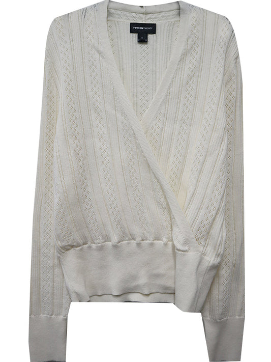 Fifteen Twenty Pointelle Wrap Sweater