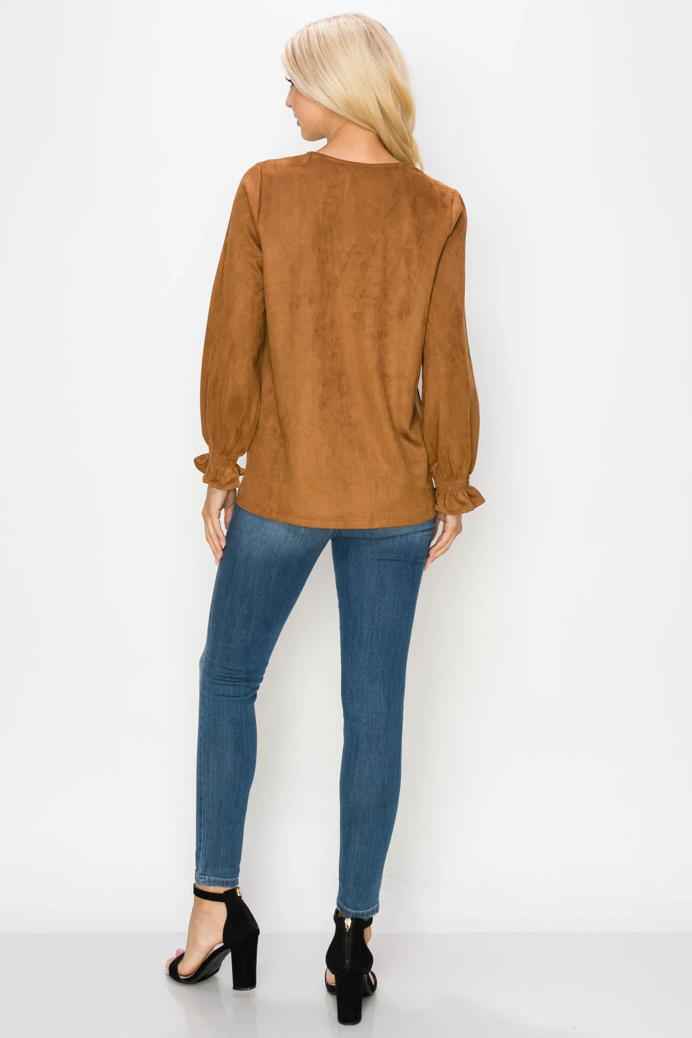 Joh Abigail Stretch Suede Top