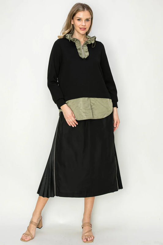 Joh Jelani Skirt with Pleated Zipper Sides