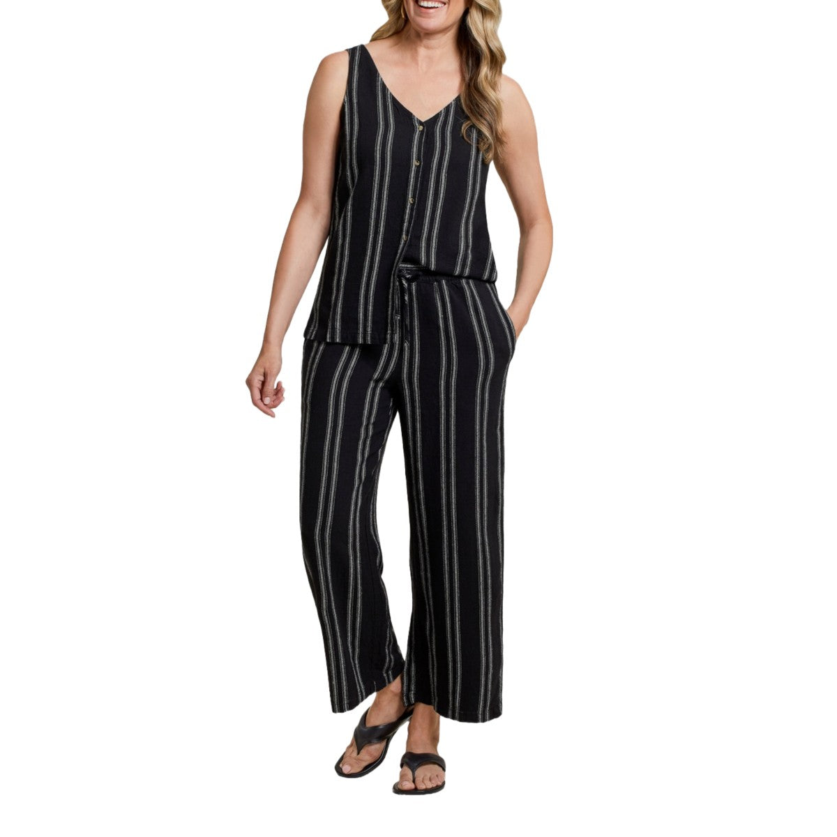 Tribal Pull On Flowy Crop Pant W/ Drawcord