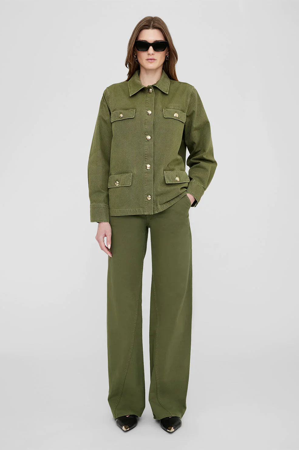 ANINE BING - BRILEY PANT ARMY GREEN WAS $460