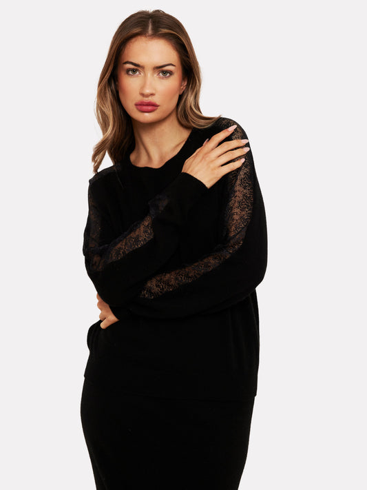 Brodie Lace Sleeve Sweater