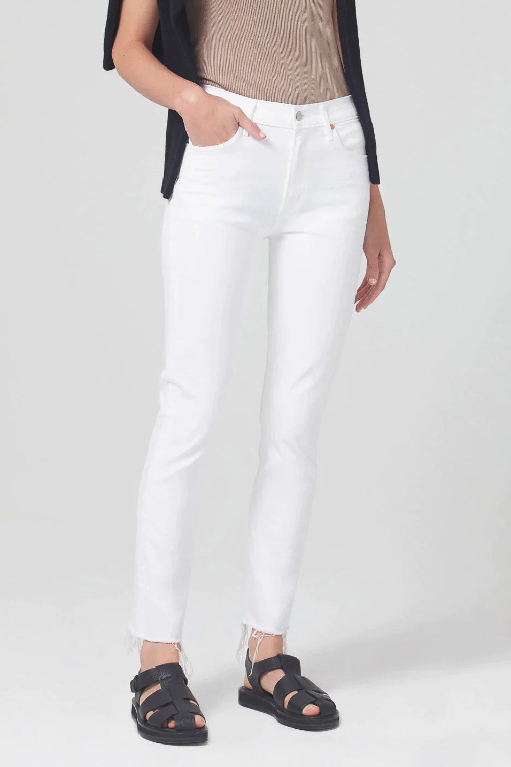 CITIZENS OF HUMANITY - ELLA MID RISE SLIM CROP MOONGLOW