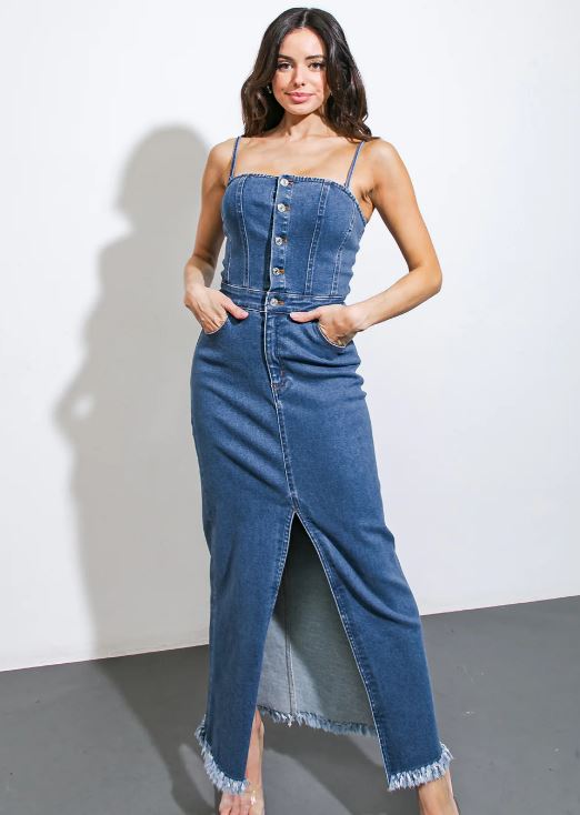 Flying Tomato Denim Midi Dress