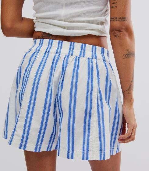 Free People Get Free Striped Pull On Shorts