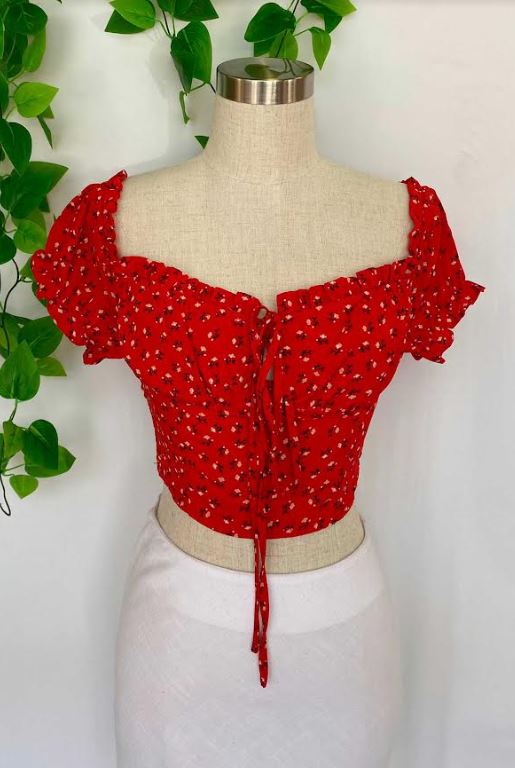 Lily Peony Red Blouse