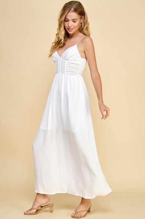 Millibon Solid Bustier Long Dress