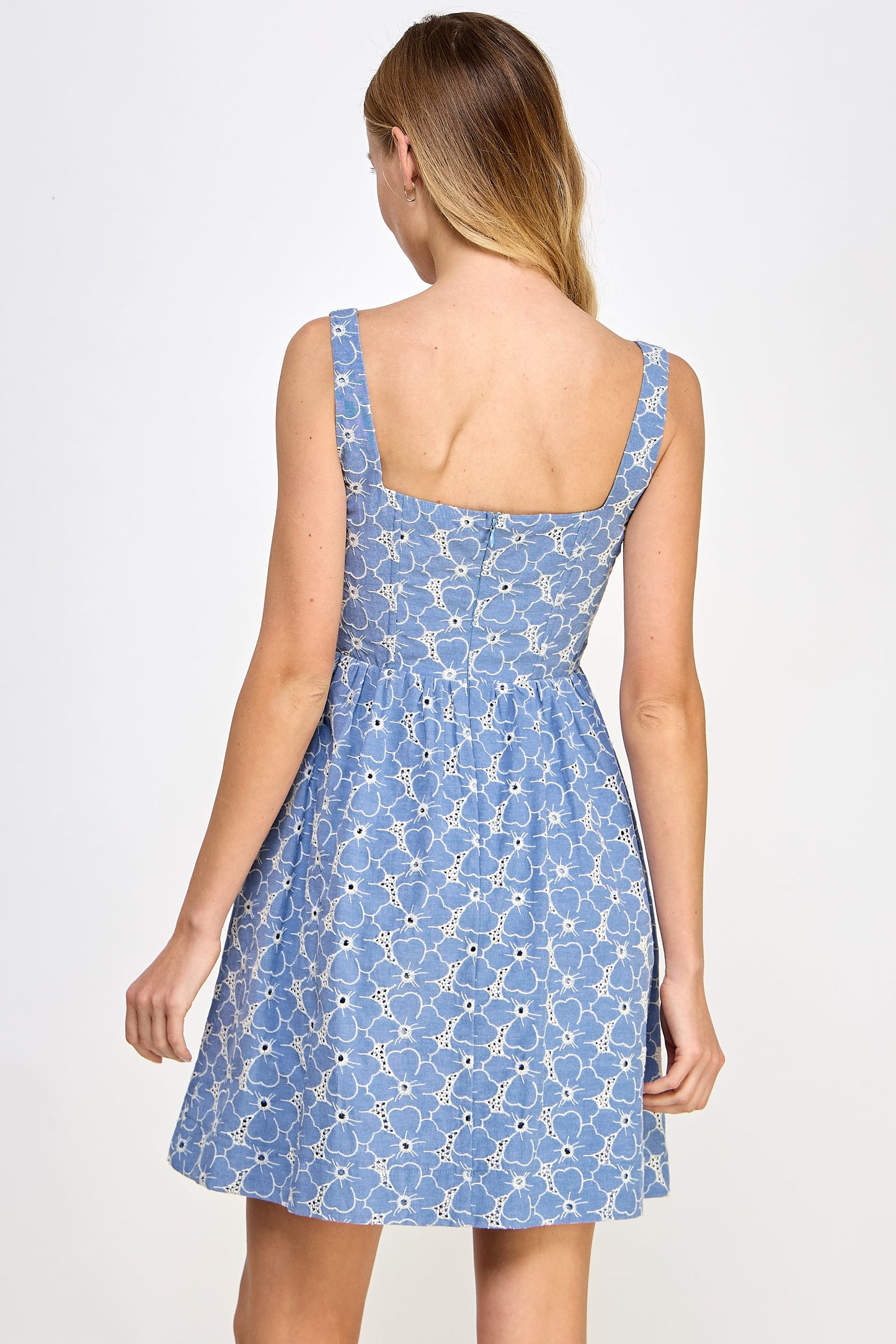 Rubienn Eyelet Denim Mini Dress