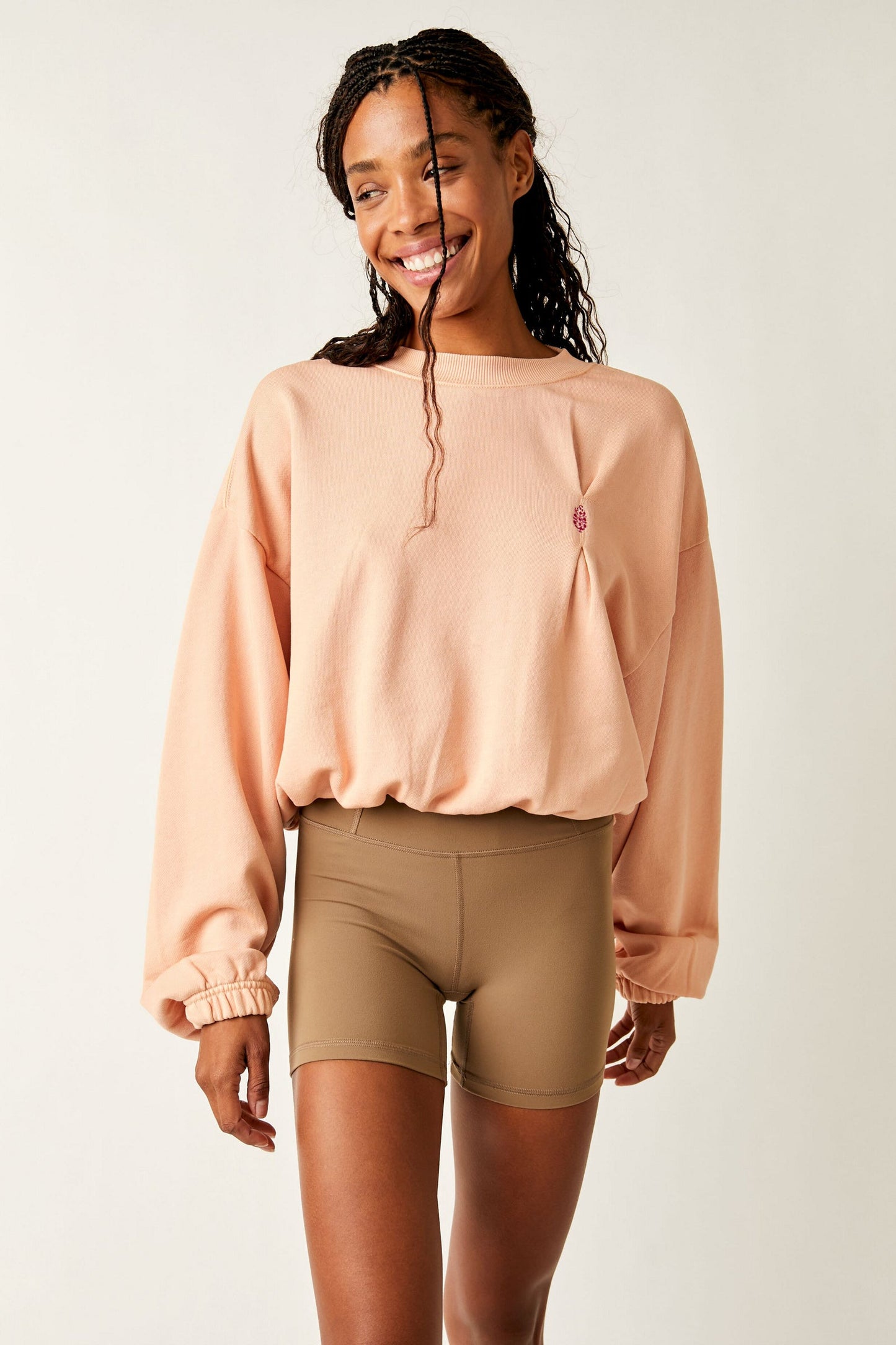 Free People Start To Finish Bubble Sweatshirt