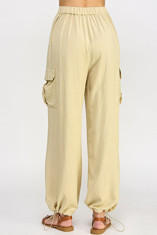 Rubienn Laser Cut Embroidery Cargo Pants