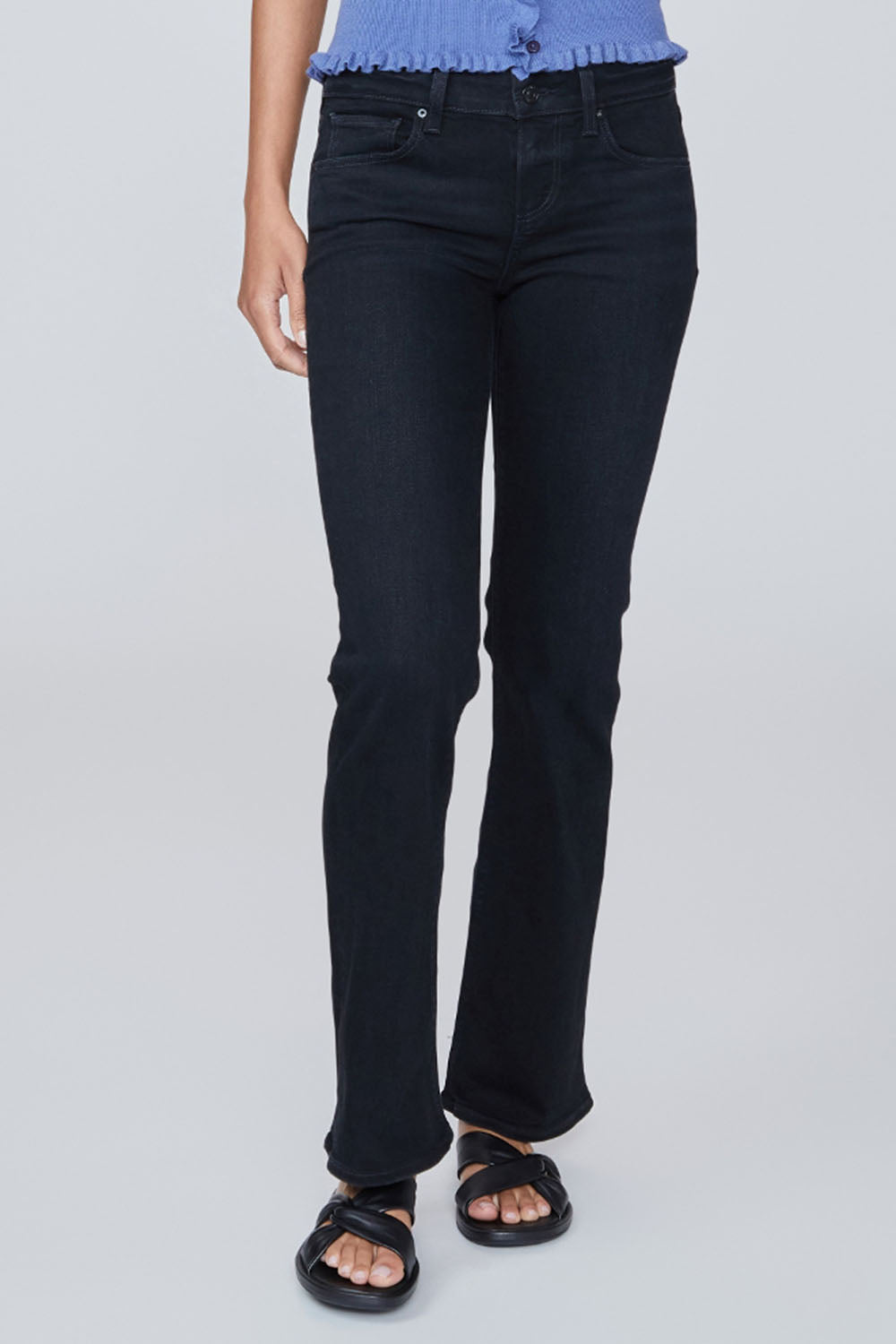 PAIGE - SLOANE LOW RISE SLIM TROUSER 31 BLACK CAVIAR WAS $489