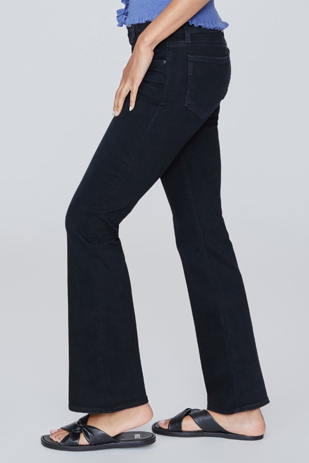 PAIGE - SLOANE LOW RISE SLIM TROUSER 31 BLACK CAVIAR WAS $489