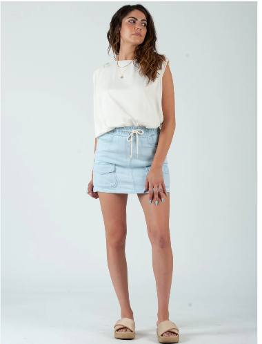 Lucca Parker Denim Pull on Skirt