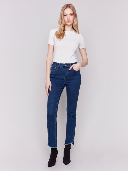 Charlie B Asymetrical Hem Bootcut Pant