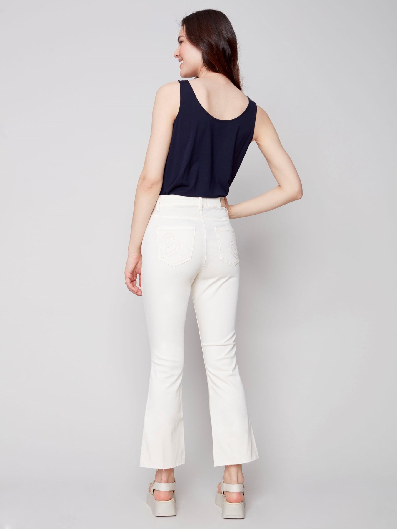 Charlie B Bell Bottom Pant Raw Edge Hem