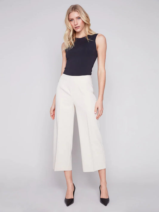 Charlie B Wide Leg Pants With Side Zipper