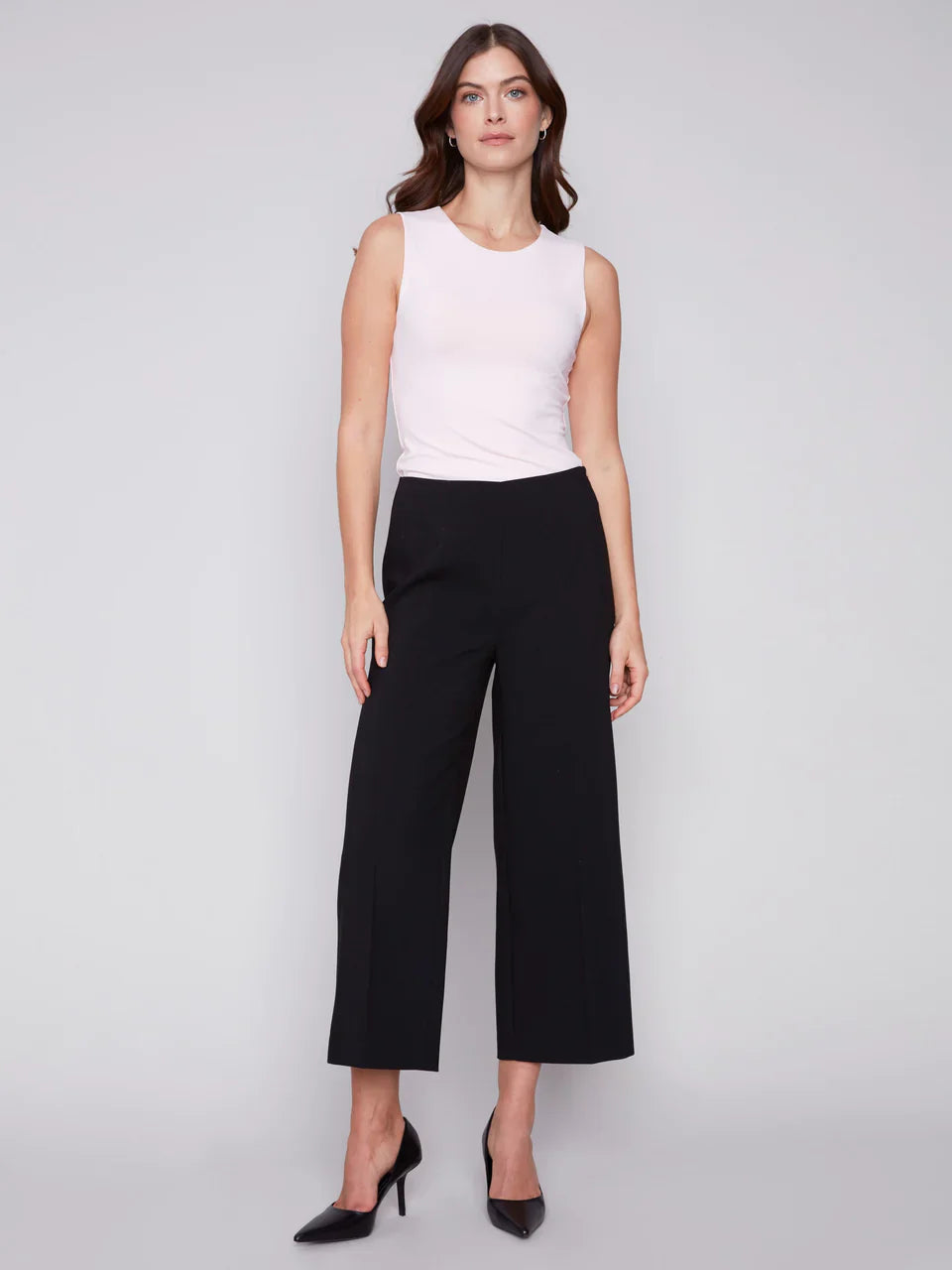 Charlie B Wide Leg Pants With Side Zipper