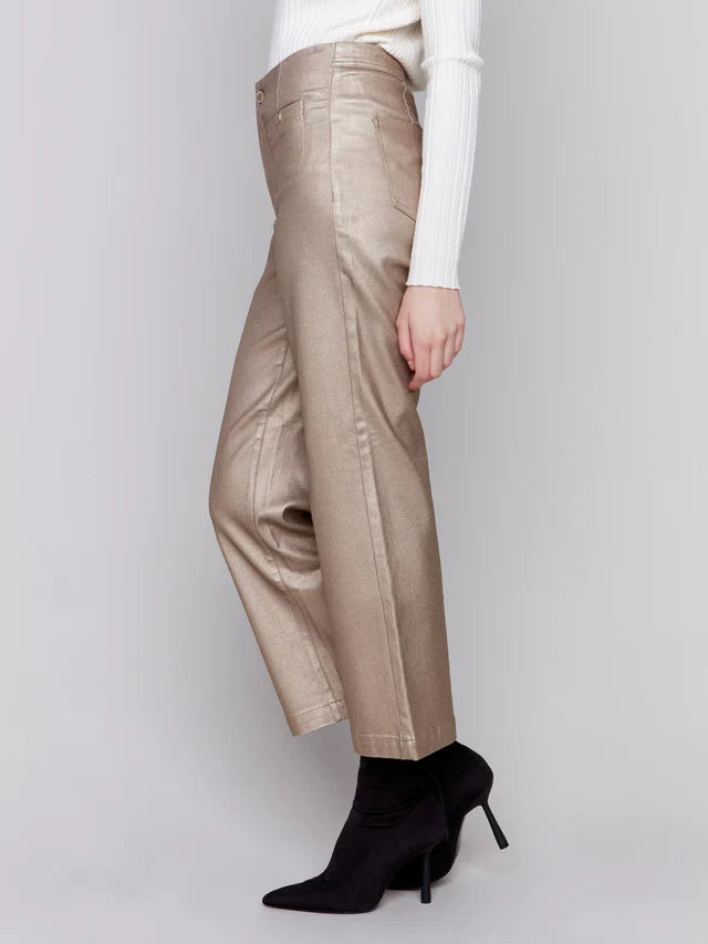 Charlie B Shimmery Twill Pull On Pant w/ Welt Pocket