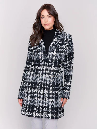 Charlie B Straight Cut Bouclé Knit Coat