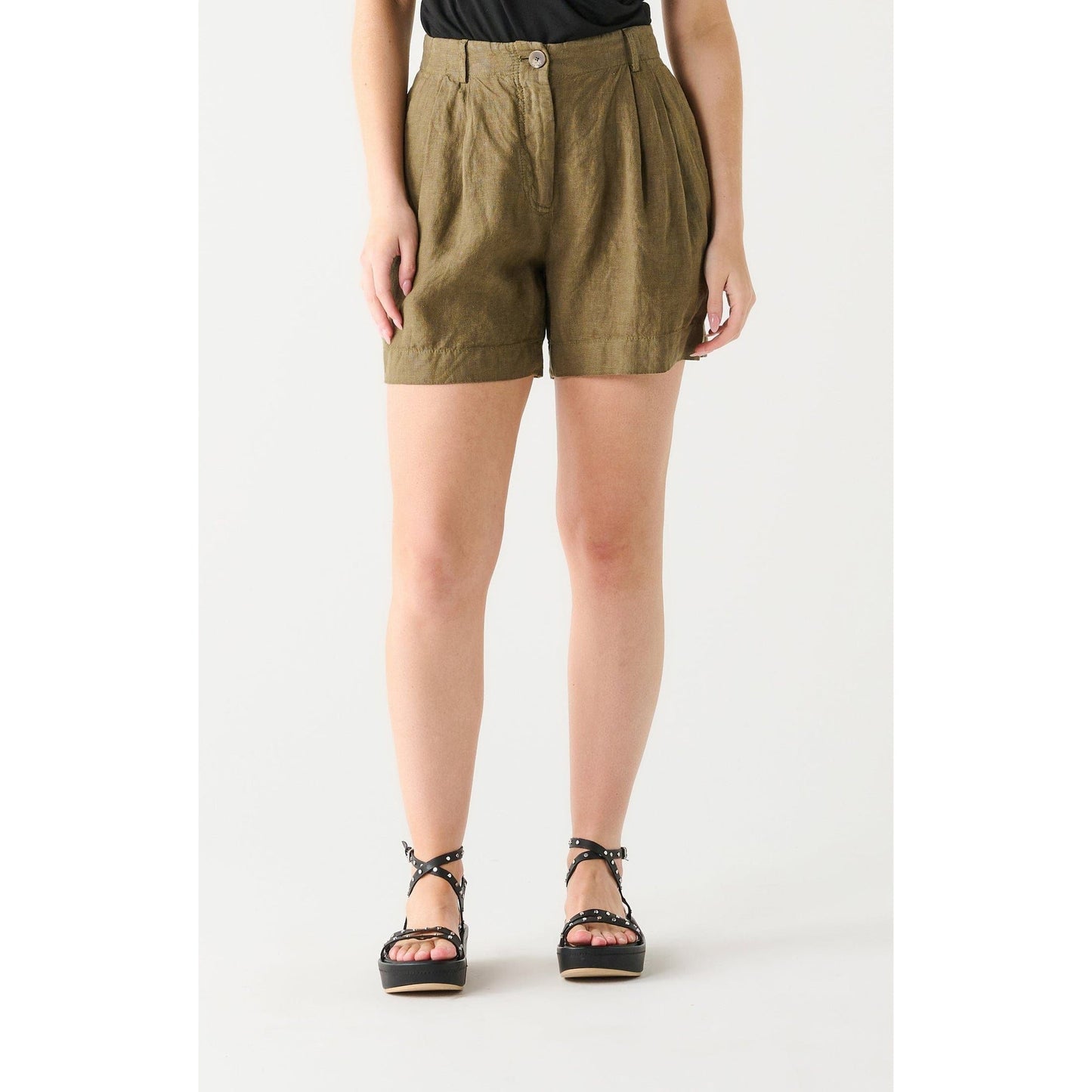 Black Tape Linen Trouser Short