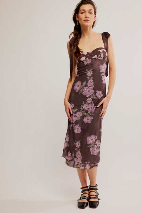 Free People Printed Got Glam Slip Dress