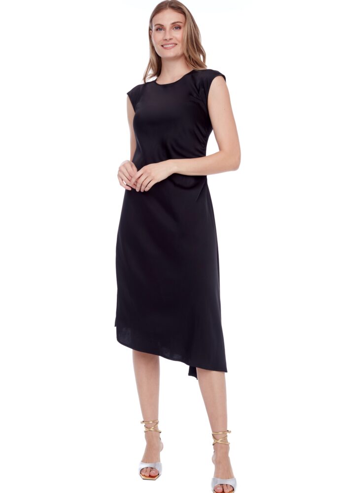 I Love Tyler Madison Roxy Solid Asymmetric Satin Dress