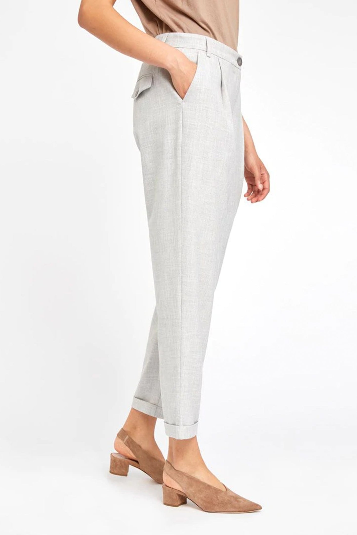 FIVE UNITS - MALOU TROUSER LIGHT GREY MELANGE WAS $345