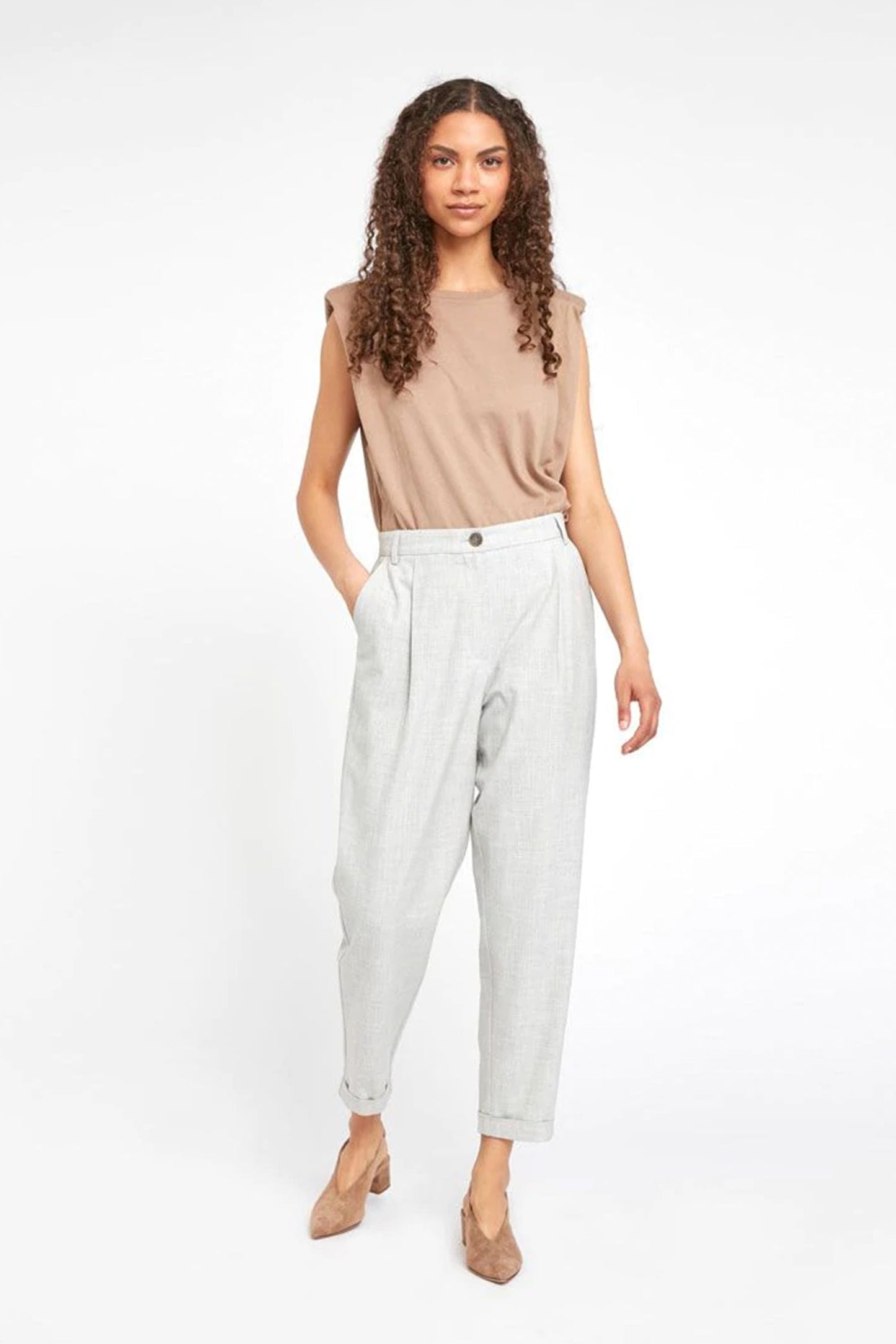 FIVE UNITS - MALOU TROUSER LIGHT GREY MELANGE WAS $345