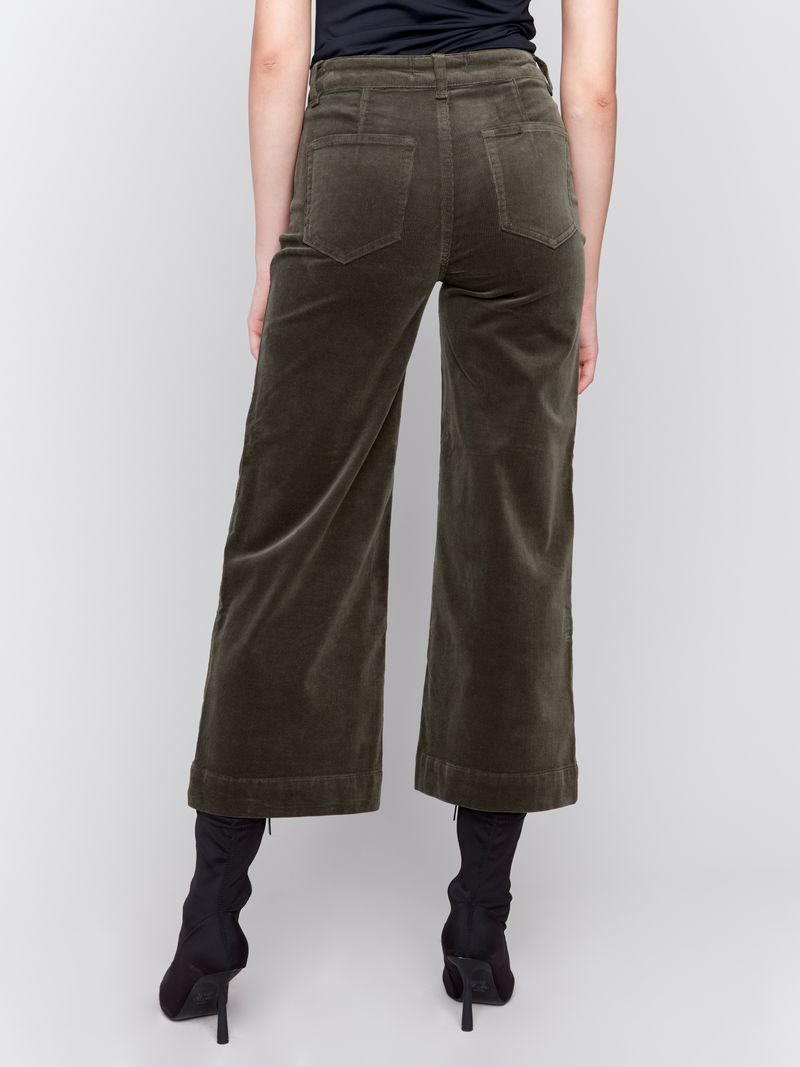 Charlie B Patch Pocket Corduroy Flare Pants