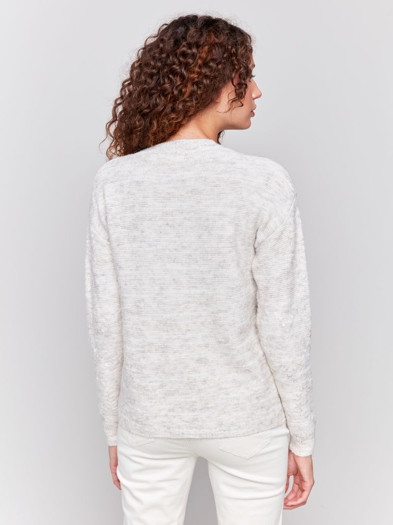 Charlie B Space Dye Knit Sweater with Drop Shoulders