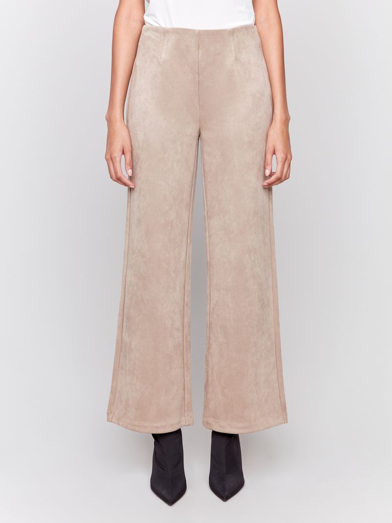 Charlie B Pull-On Faux Suede Flare Pants