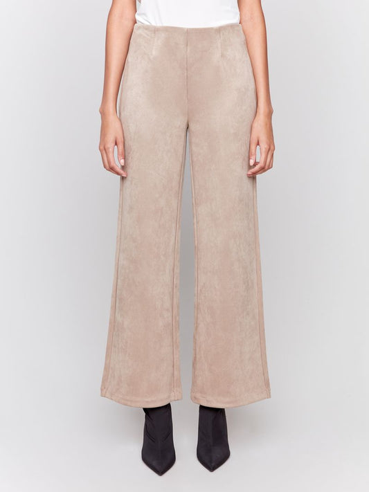 Charlie B Pull-On Faux Suede Flare Pants