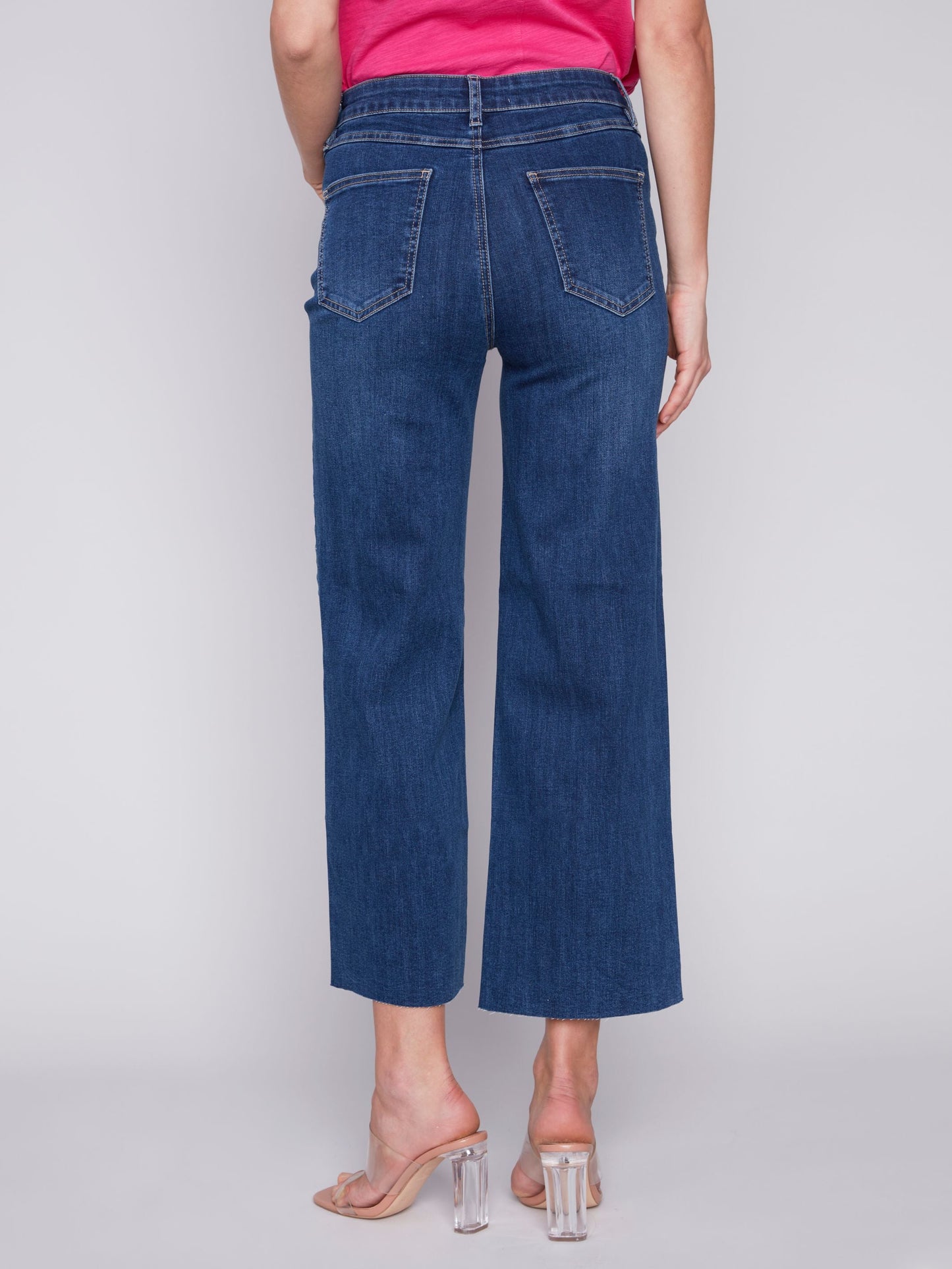 Charlie B Wide Leg Pant Raw Edge Hem