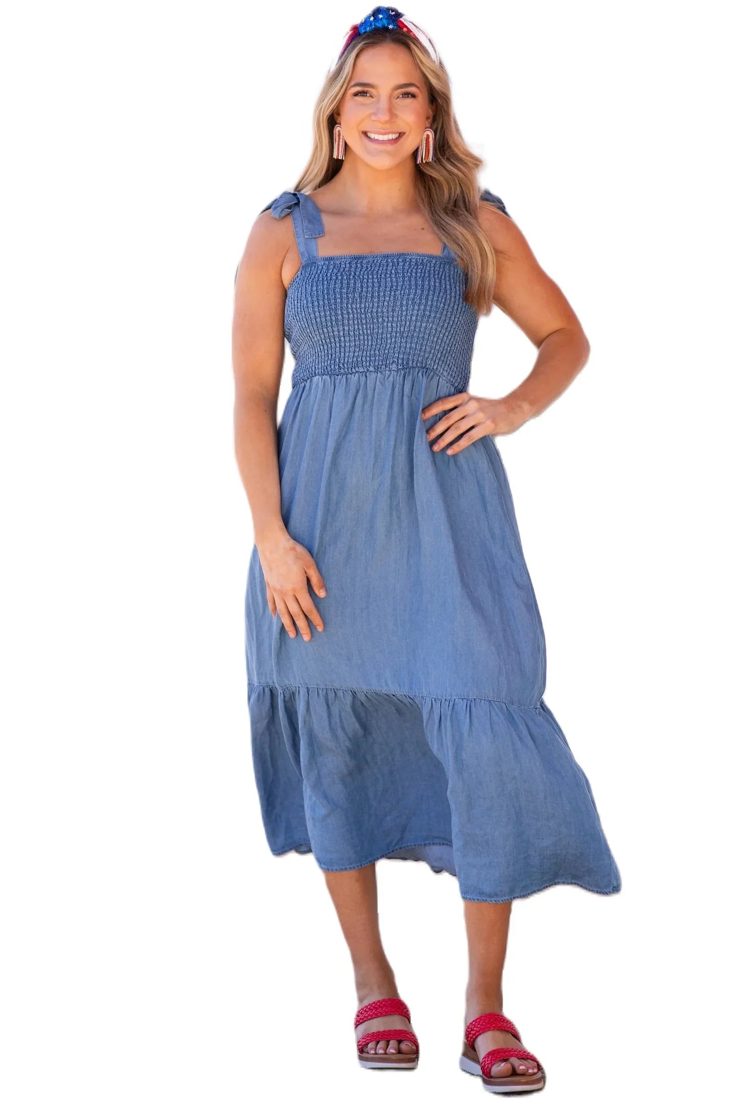 Mine Smock Chambray Midi Dress