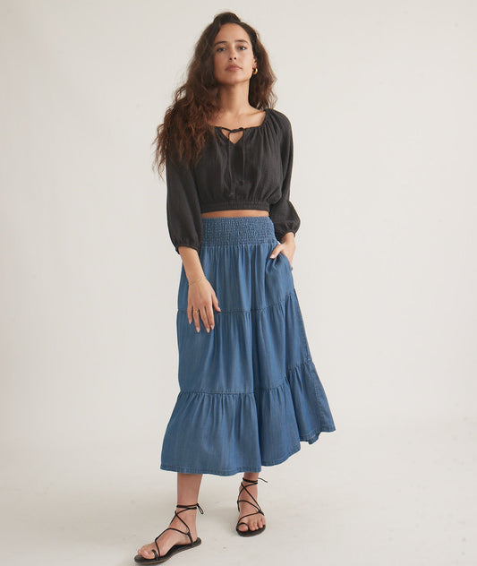 Marine Layer Corinne Chambray Maxi Skirt