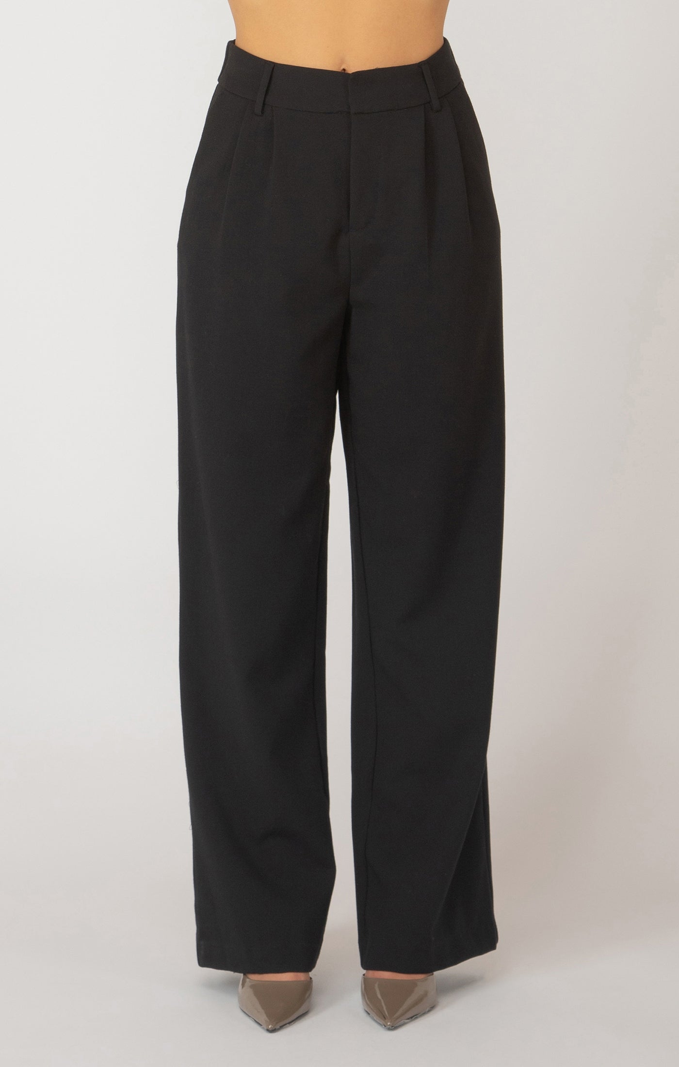 Black Tape Wide Leg Trouser